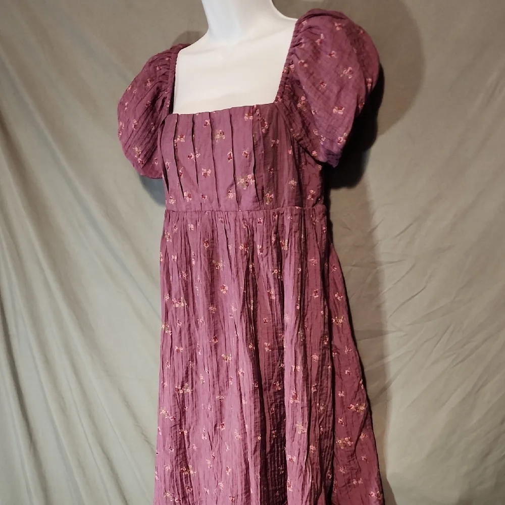 Aeropostale Mauve Floral Midi Dress - Picture 3 of 7
